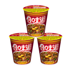 nissin日清食品日清方便面合味道香辣牛肉风味76g3杯装
