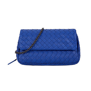 BOTTEGA VENETA 葆蝶家 女士羊皮编织斜挎包 310774V00164286 蓝色 小号