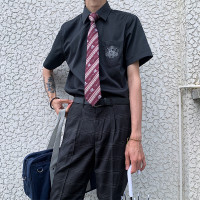 放学后的制服馆 DK制服 男装刺绣衬衫 黑色