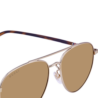 GUCCI 古驰 男士太阳镜 GG0388SA-004 金框棕片 56mm