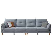 QuanU 全友 102629B-3 布艺沙发 左2+右2 浅蟹灰 仿棉麻款