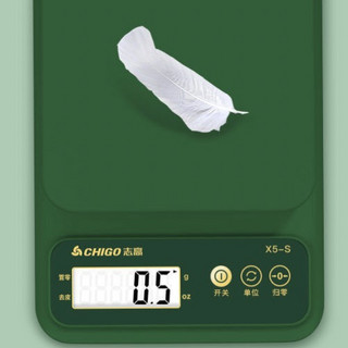 CHIGO 志高 电子秤 墨绿色 5kg/0.5g带背光