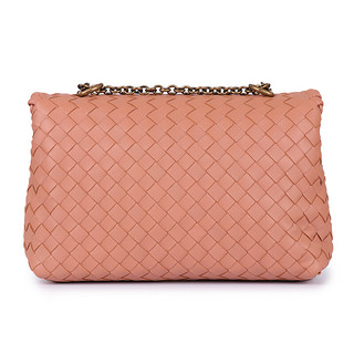 BOTTEGA VENETA 葆蝶家 BABY OLIMPIA 女士羊皮编织斜挎包 405739VO0AD5732 天竺牡丹粉