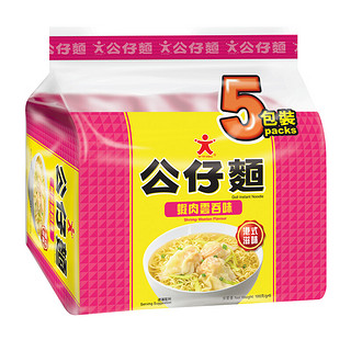 今日周三购食惠：DOLL 公仔 虾肉云吞味公仔面（油炸方便面） 泡面 500g（100g*5包 ）