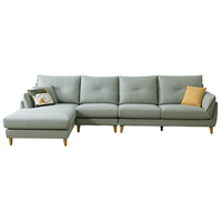 QuanU 全友 102629A 布艺沙发 1+3+转左 灰豆绿 科技布款