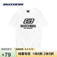 SKECHERS 斯凯奇 Skechers斯凯奇2021年春夏新款休闲印花半袖运动男女上衣短袖T恤L220W168