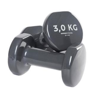 迪卡侬 Halteres Pvc 包胶哑铃 3kg*2只