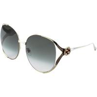 GUCCI 古驰 女士太阳镜 GG0225S-003 金框绿片 63mm