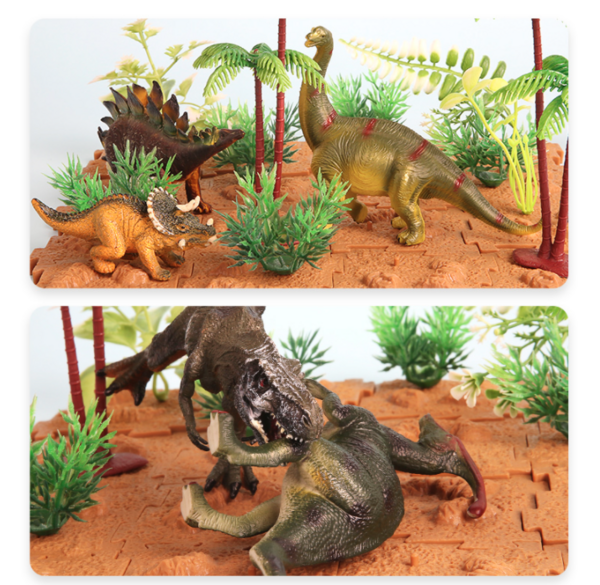 NUKIED 纽奇 儿童恐龙模型玩具 恐龙乐园44件套