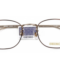 SEIKO 精工 H03097全框钛材超轻男女款复古眼镜框架