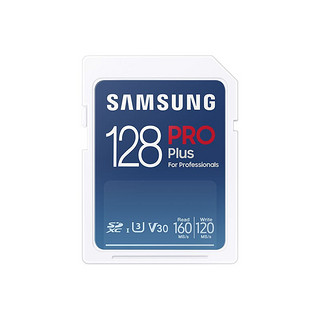 SAMSUNG 三星 MB-SD128K/CN PRO Plus  U3 V30 SD存储卡 128GB
