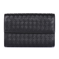 BOTTEGA VENETA 葆蝶家 女士羊皮编织钱包 513940V001N1000 黑色