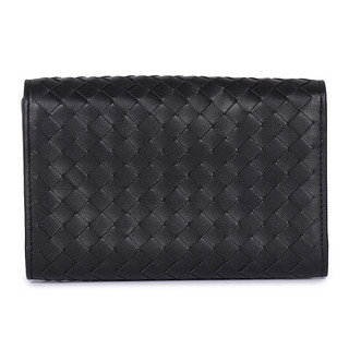 BOTTEGA VENETA 葆蝶家 女士羊皮编织钱包 513940V001N1000 黑色