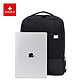  SWIZA 瑞莎 双肩包男电脑包15英寸旅行背包通勤商务包女大容量USB充电口 黑色　