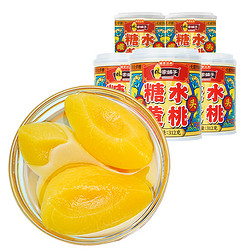 林家鋪子 吃糖自由黃桃罐頭312g*4罐 水果罐頭