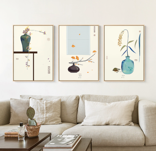 海龙红禅韵43x60cm中国风墙画禅意壁画新中式餐厅装饰画