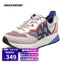 Skechers斯凯奇女厚底拼接跑步鞋网面透气舒适运动鞋 155493 WNVR白色/海军蓝/红色 36.5