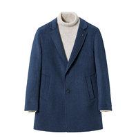 HLA 海澜之家 男士中长款羊毛大衣 HWDAD3D109A 蓝灰 L