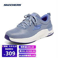 Skechers斯凯奇女子轻便休闲绑带运动鞋缓震跑步鞋128504 BLU蓝色 35.5