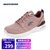 Skechers斯凯奇女子时尚跳色绑带运动鞋舒适跑鞋149663 MVE茱萸粉 36