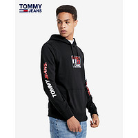 TOMMY HILFIGER 汤米·希尔费格 男士棉质刺绣抽绳连帽加绒卫衣 09540