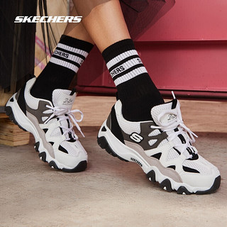 SKECHERS 斯凯奇 春夏季情侣款 厚底增高休闲运动鞋老爹鞋99999693白色/黑色/灰色WBGY35