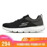 SKECHERS 斯凯奇 官方2021春季女士轻质绑带跑步鞋透气网布休闲运动鞋667055 667055-BKGY 黑色/灰色 38