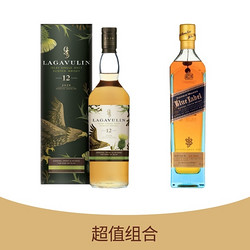 双倍积分仅限今日！帝亚吉欧组合：Lagavulin乐加维林 12年2020SR限量版 单一麦芽威士忌700ml +尊尼获加 蓝牌蓝方威士忌 1000ml