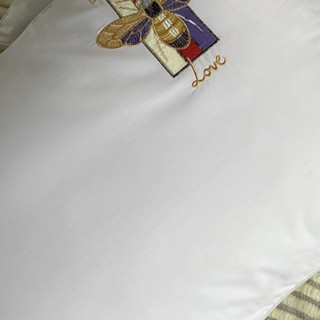 紫罗兰 小蜜蜂 抗菌羽丝绒枕 单边低款 一对装