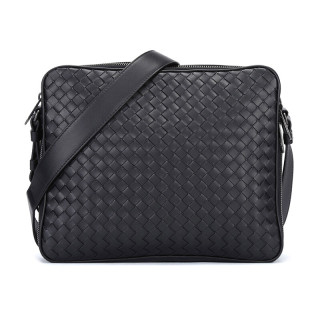 bottegaveneta葆蝶家男士编织邮差包410667v46511000黑色