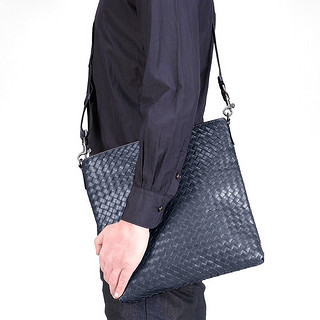 BOTTEGA VENETA 葆蝶家 男士斜挎邮差包 276356V465C4097 蓝色 中号