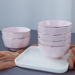 乌兰茶晶陶瓷碗汤碗 4.5英寸钻石碗*4头