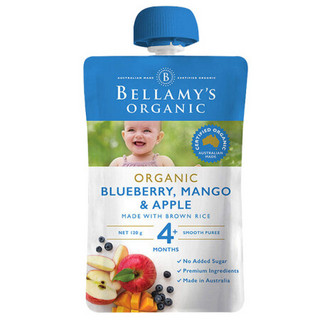 BELLAMY'S 贝拉米 有机果泥 澳版 3段 芒果蓝莓苹果味 120g
