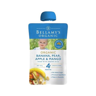 BELLAMY'S 贝拉米 有机果泥 澳版 3段 香蕉梨子芒果味 120g