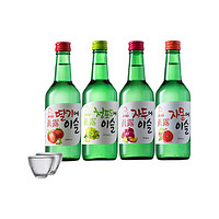Jinro 真露 烧酒组合装 4口味 360ml*4瓶（草莓味360ml+青葡萄味360ml+李子味360ml+红西柚味360ml）