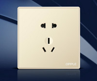 OPPLE 欧普照明 86型电源插座 5五孔开关插座 空调面板套餐家用墙壁 金K05 五孔插座