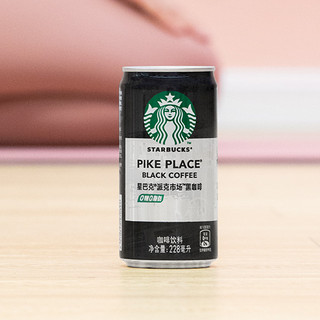 STARBUCKS 星巴克 派克市场 0糖0脂肪 黑咖啡饮料 228ml*6罐