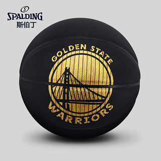 SPALDING 斯伯丁 金州勇士队徽系列篮球76-607Y PU材质 7号蓝球