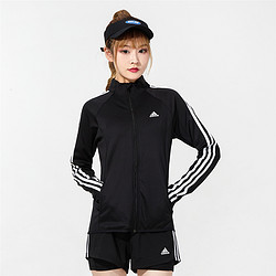 adidas 阿迪达斯 2021秋季新款运动服女装上衣跑步训练健身舒适透气立领夹克外套