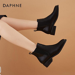 DAPHNE 达芙妮 切尔西短靴女2020年新款短筒低帮马丁靴短款加绒秋冬季靴子