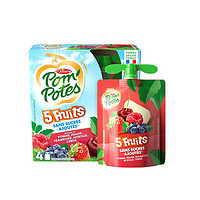 POM'POTES 法优乐 儿童果泥苹果草莓蓝莓桃子水果泥宝宝零食 混合果泥90g*4袋