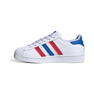 adidas ORIGINALS SUPERSTAR C 男童休闲运动鞋 FW5850 白/蓝/红 28.5码