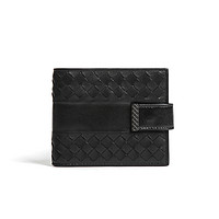 BOTTEGA VENETA 葆蝶家 男士牛皮短款钱包 482952VCLL11276 黑色