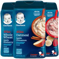 Gerber 嘉宝 米粉 美版 3段 苹果肉桂谷物燕麦味+苹果蓝莓全麦味+香蕉草莓燕麦味 227g*3罐