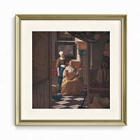 上品印画 新古典文艺复古组合画《弗美尔情书》34x34cm 油画布 轻奢金色框