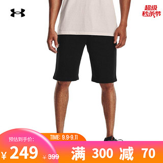 UNDER ARMOUR 安德玛 官方UA Rival男子训练运动抓绒短裤1363932 黑色001 L