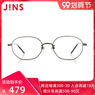 JINS 睛姿 含镜片金属复古通用款近视镜可加配防蓝光镜片UMF20A021 98黑金色