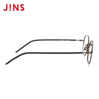 JINS 睛姿 含镜片金属复古通用款近视镜可加配防蓝光镜片UMF20A021 98黑金色