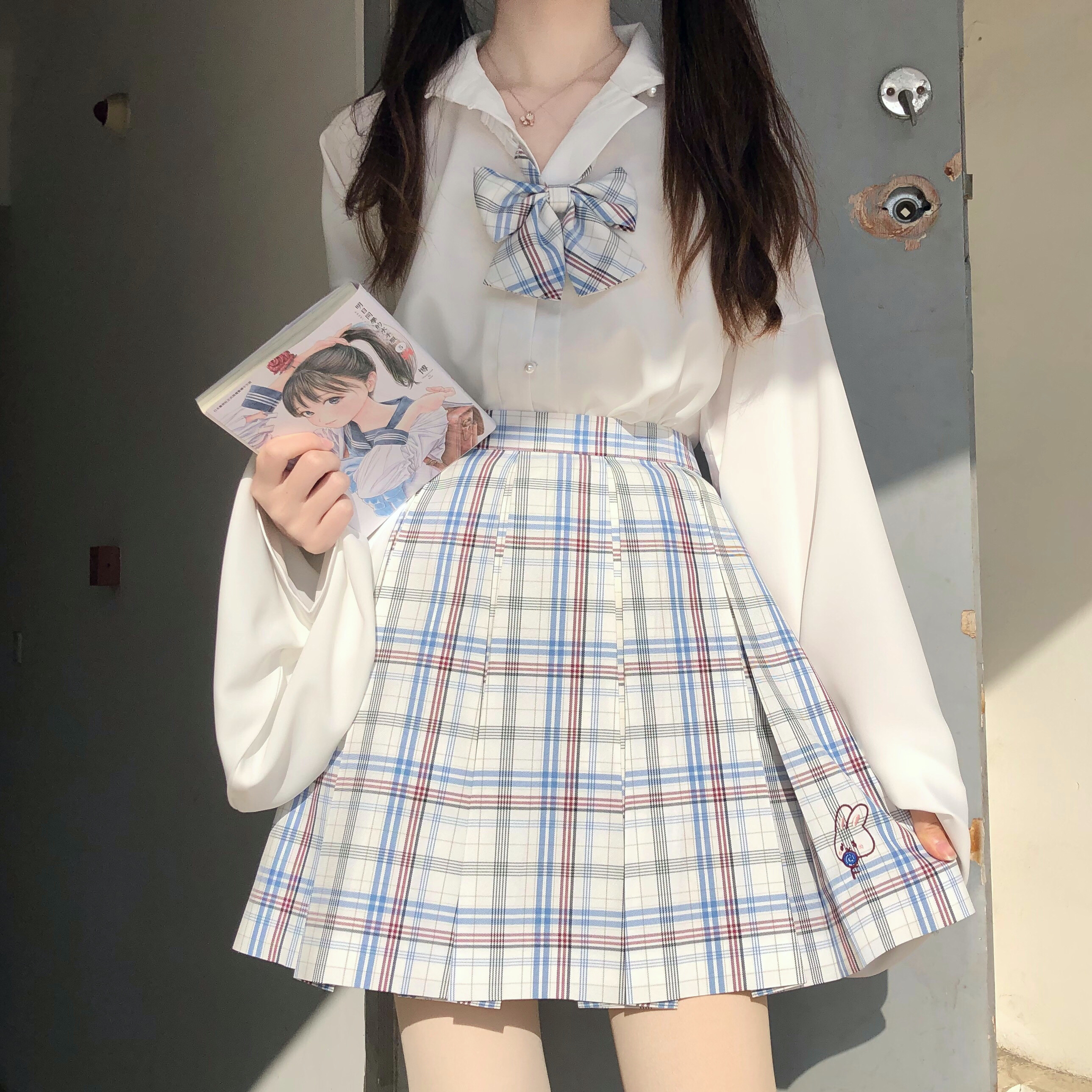 仲春二四 JK制服 小白兔奶糖 格子短裙 xs