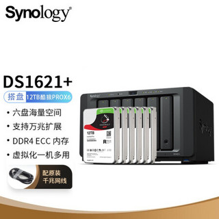 群晖（Synology）DS1621+ 搭配6块希捷(Seagate) 12TB酷狼pro ST12000NE0008硬盘 套装